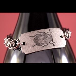 Handmade Scarab chainmail bracelet